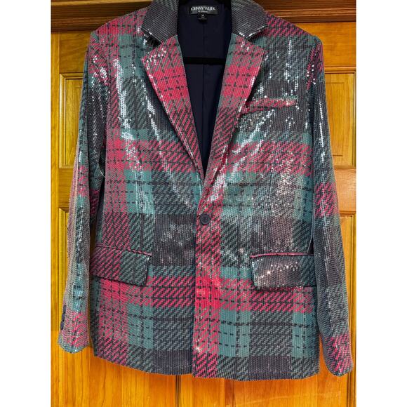 Johnny Wujek for JCPenney Plaid Sequin Blazer Jacket – Size Medium Retail $149 - Picture 4 of 11